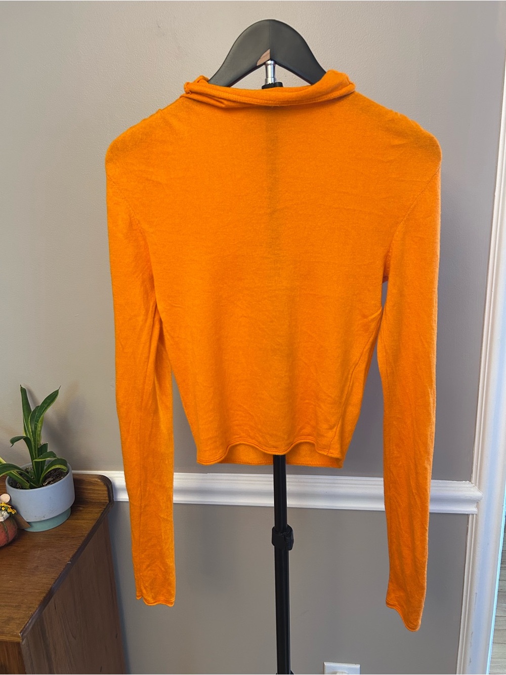 Zara Bright Orange Long Sleeve Top